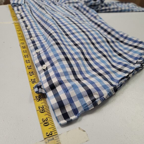 Nordstrom Rack Mens Plaid Button Up Dress Shirt Size 18 Office Preppy Career - Picture 7 of 9